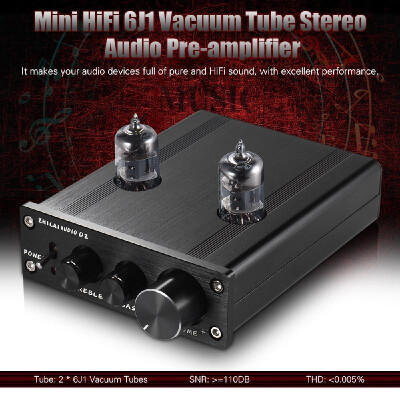 Mini HiFi 6J1 Vacuum Tube Stereo Audio Pre-amplifier Buffer Preamp Aluminum Alloy with Power Adapter
Mini HiFi 6J1 Vacuum Tube Stereo Audio Pre-amplifier Buffer Preamp Aluminum Alloy with Power Adapter