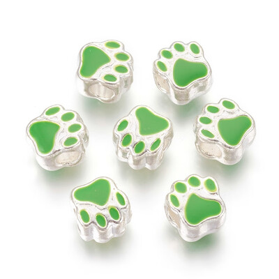 Alloy Enamel European Beads Large Hole Beads Dog Paw Print Silver LimeGreen 11x10x7mm Hole 45mm
Alloy Enamel European Beads Large Hole Beads Dog Paw Print Silver LimeGreen 11x10x7mm Hole 45mm