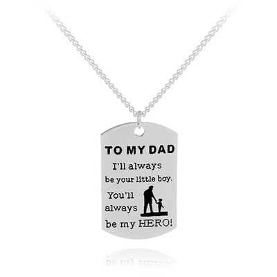 TO MY DAD Youll Always Be My Hero Pendant Necklace Silver Tag Father Love Necklace Jewelry Fathers Day Gift Love Daddys Son
TO MY DAD Youll Always Be My Hero Pendant Necklace Silver Tag Father Love Necklace Jewelry Fathers Day Gift Love Daddys Son