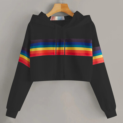 Tailored Women Rainbow Striped Print Drawstring Hoodie Sweatshirt Casual Blouse Tops
Tailored Women Rainbow Striped Print Drawstring Hoodie Sweatshirt Casual Blouse Tops