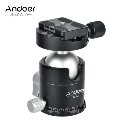 Andoer X-44S Aluminium Alloy Ballhead Ball Head Tripod Head Monopod Head Panoramic Ballheads with Quick Release Plate 14 Inch Scr 
Andoer X-44S Aluminium Alloy Ballhead Ball Head Tripod Head Monopod Head Panoramic Ballheads with Quick Release Plate 14 Inch Scr