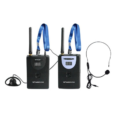 TP-WIRELESS 24GHz Wireless Audio Tour Guide Acoustic Transmission System Headset Microphone 1 Transmitter 10 Receivers with Lanya
TP-WIRELESS 24GHz Wireless Audio Tour Guide Acoustic Transmission System Headset Microphone 1 Transmitter 10 Receivers with Lanya