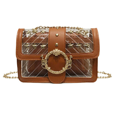 Lock Chain Crossbody Bags WomenSummer Beach Jelly Transparent Messenger Bag Clear Rivet Square Shoulder Bag T10
Lock Chain Crossbody Bags WomenSummer Beach Jelly Transparent Messenger Bag Clear Rivet Square Shoulder Bag T10