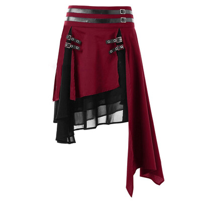 Women Retro Gothic Irregular Layered Hem Slit Buckle Skirt High Waist Mini Skirt
Women Retro Gothic Irregular Layered Hem Slit Buckle Skirt High Waist Mini Skirt