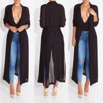 Women 3 Colors Long Coat Chiffon shirt Long Sleeve Lapel Long Chiffon Cardigan Women Thin Coat
Women 3 Colors Long Coat Chiffon shirt Long Sleeve Lapel Long Chiffon Cardigan Women Thin Coat