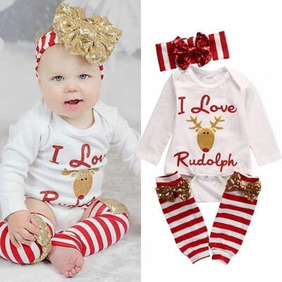Cute Christmas Infant Baby Girl Deer Romper tops Leg Warmers Headband 3pcs Outfits Set Clothes
Cute Christmas Infant Baby Girl Deer Romper tops Leg Warmers Headband 3pcs Outfits Set Clothes