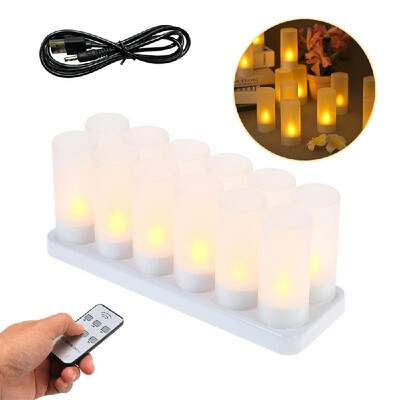 Set of 12 Rechargeable LED Yellow Flickering Flameless Tealight Candles Lights with Remote Control Frosted Cups Charging Base for
Set of 12 Rechargeable LED Yellow Flickering Flameless Tealight Candles Lights with Remote Control Frosted Cups Charging Base for