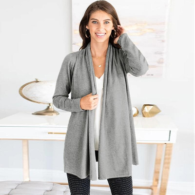 Women Cardigan Solid Color Open Front Shawl Neckline Waterfull Long Sleeve Elegant Casual Outerwear
Women Cardigan Solid Color Open Front Shawl Neckline Waterfull Long Sleeve Elegant Casual Outerwear