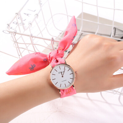 RM Womens Dress Watch Fashion Flower Cloth Design Watch Sweet Girl Bracelet Watch