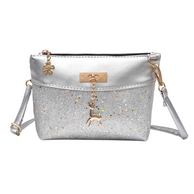 Tailored Fashion Women Girl Bling Sequins Flap Bags Pretty Deer Crossbody Shoulder Bags