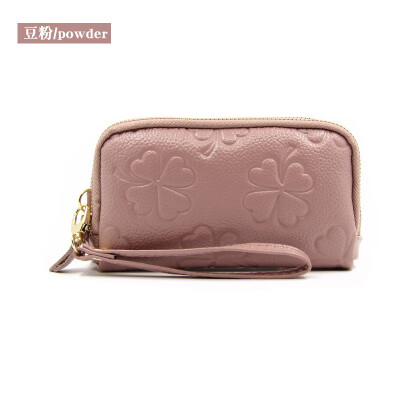 2019 new four-leaf clover embossed double zipper first layer leather ladies clutch bag long leather wallet wallet
2019 new four-leaf clover embossed double zipper first layer leather ladies clutch bag long leather wallet wallet