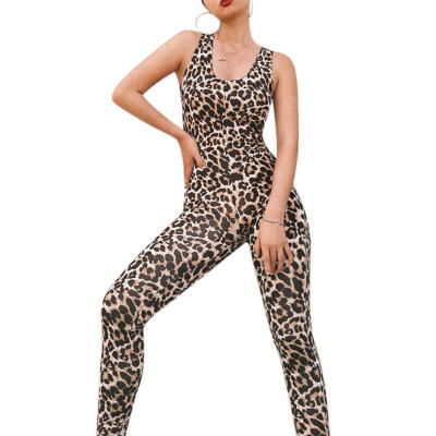 Women Leopard Print Sleeveless Fitness Yoga Pants Backless Tights Jumpsuit
Women Leopard Print Sleeveless Fitness Yoga Pants Backless Tights Jumpsuit