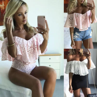 USA Women Jumpsuit&Romper Short Ruffled Off Shoulder Lace Bodycon Bodysuit Tops
USA Women Jumpsuit&Romper Short Ruffled Off Shoulder Lace Bodycon Bodysuit Tops