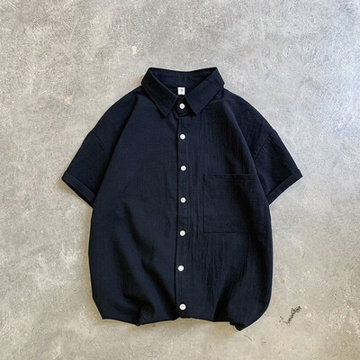 Tailored Summer Mens Trend Loose Solid Color Pocket Button Lapel Half Sleeve Shirt Top
Tailored Summer Mens Trend Loose Solid Color Pocket Button Lapel Half Sleeve Shirt Top