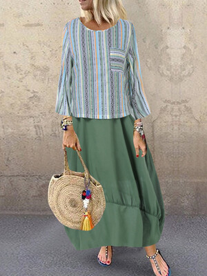 UK Boho Women Long Sleeve Ladies Summer Striped Long Maxi Kaftan Dress Plus Size
UK Boho Women Long Sleeve Ladies Summer Striped Long Maxi Kaftan Dress Plus Size