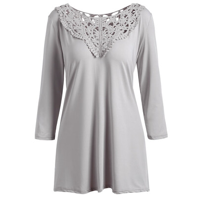 Crochet Insert Shift Tunic Tee