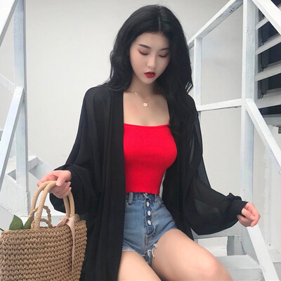 Chiffon Drawstring Bandage Cover Up Blouse Thin Sunscreen black Loose Casual long Sleeve Open Stitch Shirt Tops Lady
Chiffon Drawstring Bandage Cover Up Blouse Thin Sunscreen black Loose Casual long Sleeve Open Stitch Shirt Tops Lady