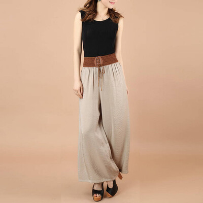 Women Summer Solid Color Loose Wide Leg Loose Elastic High Waist Tie Straight Casual Nine Pants
Women Summer Solid Color Loose Wide Leg Loose Elastic High Waist Tie Straight Casual Nine Pants