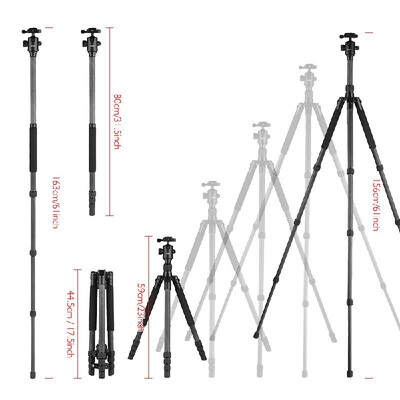 Andoer 64inch Lightweight Travel Carbon Fiber Tripod Monopod with Ball Head Carry Bag for Digital DSLR Video Camera Camcorder
Andoer 64inch Lightweight Travel Carbon Fiber Tripod Monopod with Ball Head Carry Bag for Digital DSLR Video Camera Camcorder