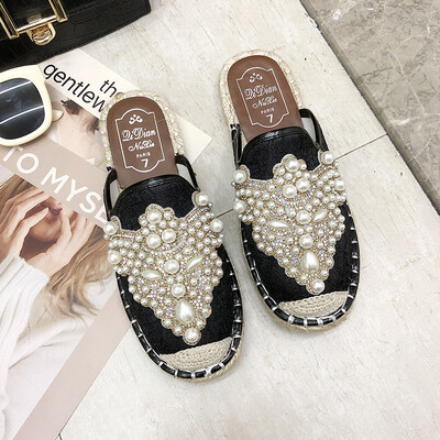 Bean Bean Shoes Womens Korean Version Baita Water Diamond String Pearl Flat Bottom Fisherman Shoes Mesh Yarn Permeable Lefu Half
Bean Bean Shoes Womens Korean Version Baita Water Diamond String Pearl Flat Bottom Fisherman Shoes Mesh Yarn Permeable Lefu Half