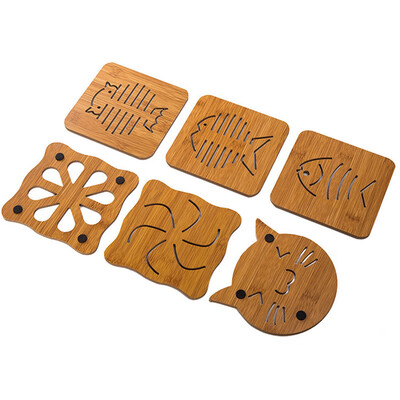6PCS Kitchen Anti-Hot&Heat-Insulating Food Cushion Hollow Cartoon Shape