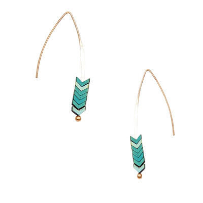 2 pcs Natural Stone Simple Earrings Zinc Alloy Geometric Arrow Earrings Fashion