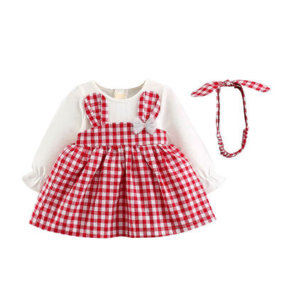Spring Baby Girls Dresses Cotton Long-sleeved Princess Dresses Fake Two-piece DressesHeadband Baby Clothes 0-3Y
Spring Baby Girls Dresses Cotton Long-sleeved Princess Dresses Fake Two-piece DressesHeadband Baby Clothes 0-3Y