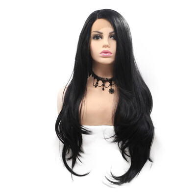 Amazing Star Lace Frontal Wigs Long Wavy Black Color Heat Resistant Side Part Lace Frontal Synthetic Hair Wigs 
Amazing Star Lace Frontal Wigs Long Wavy Black Color Heat Resistant Side Part Lace Frontal Synthetic Hair Wigs