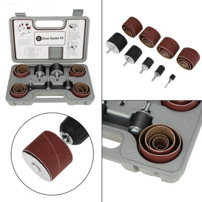 25 Pc Spindle Sanding Drum Sander Tool Kit Light Weight Sand Holes Contour Edges