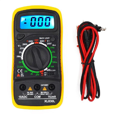 Portable Digital Multimeter Backlight ACDC Ammeter Voltmeter Ohm Tester Meter XL830L Handheld LCD Multimeter
Portable Digital Multimeter Backlight ACDC Ammeter Voltmeter Ohm Tester Meter XL830L Handheld LCD Multimeter