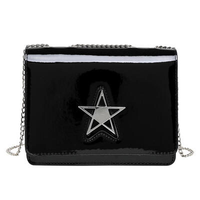 Leather Lacquer Chain Shoulder Bags Flap Star Pattern Women Messenger Bags