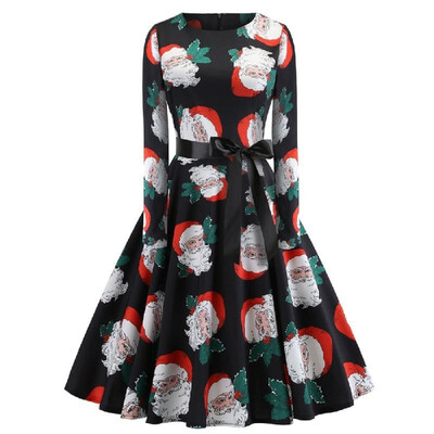 Cross-border e-commerce Christmas retro womens foreign trade Europe&the United States round neck long-sleeved color printing
Cross-border e-commerce Christmas retro womens foreign trade Europe&the United States round neck long-sleeved color printing