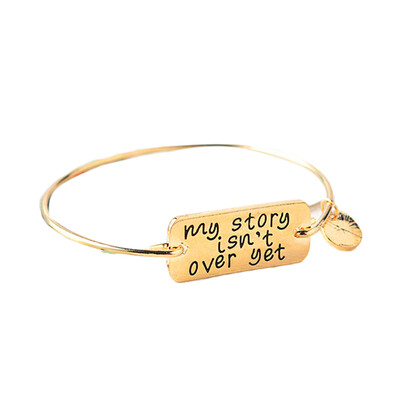 Personality Female Unique Gold Silver Letter Bracelet Alloy Charm Inspirational Bracelet Gift