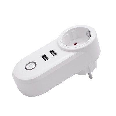 Smart Wifi Socket with 2 USB Ports SA-002 Mini Electric EU Plug Power Adapter Adaptor WiFi APP Remote Control Voice Control with A
Smart Wifi Socket with 2 USB Ports SA-002 Mini Electric EU Plug Power Adapter Adaptor WiFi APP Remote Control Voice Control with A