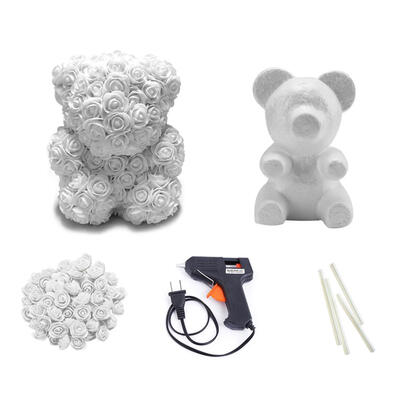 25CM DIY Rose Bear 200pcs PE Artificial Rose Foam Bear Mold Wedding Decor