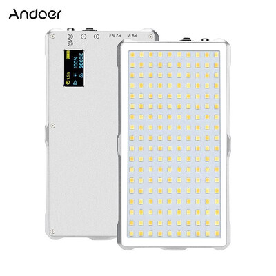 Andoer F18 Portable 3200-5600K Bi-color LED Video Light Lamp Dimmable Fill-in Light Brightness 5-100 CRI 96 with Power Bank Fun
Andoer F18 Portable 3200-5600K Bi-color LED Video Light Lamp Dimmable Fill-in Light Brightness 5-100 CRI 96 with Power Bank Fun