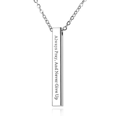 Custom Personalized Vertical Bar Necklace Four Sides Engraved Date Name Pendant Necklace for Women Men Birthday Anniversary Gift
Custom Personalized Vertical Bar Necklace Four Sides Engraved Date Name Pendant Necklace for Women Men Birthday Anniversary Gift