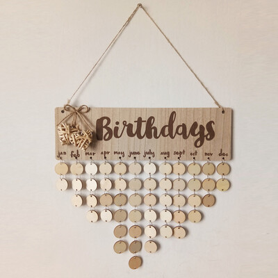 Gobestart Wood Birthday Reminder Board Birch Plaque Sign Family &Friends DIY Calendar A
Gobestart Wood Birthday Reminder Board Birch Plaque Sign Family &Friends DIY Calendar A