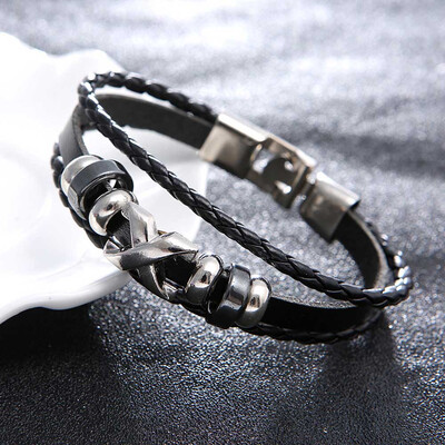 Popular Jewelry Type Leather Bracelets Bangles Men Woven Beaded Bracelet Vintage Wrap Punk Bracelet Gift
Popular Jewelry Type Leather Bracelets Bangles Men Woven Beaded Bracelet Vintage Wrap Punk Bracelet Gift