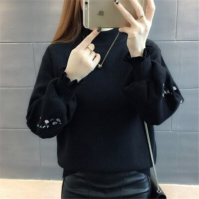 2018 autumn&winter new Korean version of loose pure color embroidery knitted sweater sweater students sweater
2018 autumn&winter new Korean version of loose pure color embroidery knitted sweater sweater students sweater