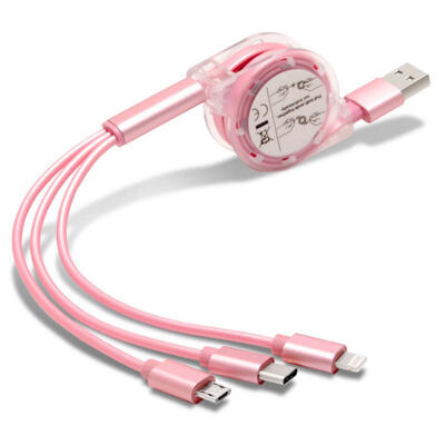 Multifunctional Fast Data Cable Scalable Charging Cable One Drag Three Micro USB 8P Android Type-C Charging Cable-1m
Multifunctional Fast Data Cable Scalable Charging Cable One Drag Three Micro USB 8P Android Type-C Charging Cable-1m
