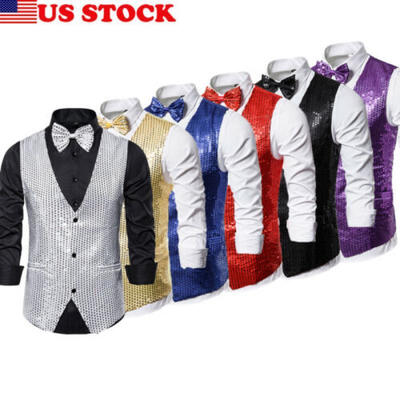 Men Formal Sequin Glitter Suit Vest Wedding Casual Nightclub Waistcoat Jacket
Men Formal Sequin Glitter Suit Vest Wedding Casual Nightclub Waistcoat Jacket