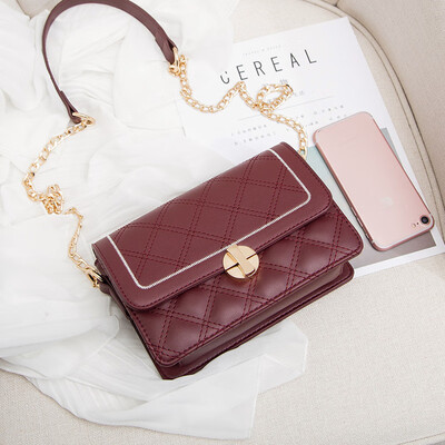 Summer womens bag 2019 small fresh Korean version 100 shoulder slanting fashion rhomboid chain small square bag