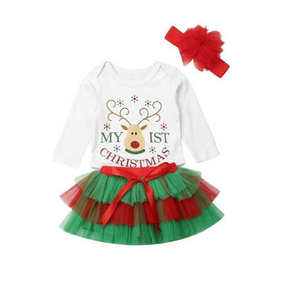Infants Baby Girl Christmas 3 Pieces Clothes Set White Letter Print Long Sleeve Cotton Romper Tops Green Tutu Mini Skirt Hea
Infants Baby Girl Christmas 3 Pieces Clothes Set White Letter Print Long Sleeve Cotton Romper Tops Green Tutu Mini Skirt Hea