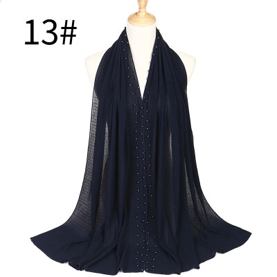 Monochrome pleated pearl chiffon ethnic womens headscarf new Muslim solid color hijab manufacturer MSL021
Monochrome pleated pearl chiffon ethnic womens headscarf new Muslim solid color hijab manufacturer MSL021