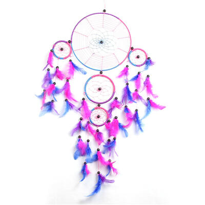 Spider Web Five Rings Feather Dream Catcher Car Pendant Home Decor Gifts
