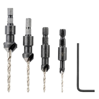 4 Pcsset Professional Countersink Drill Bit Set with Quick Change Hex Shank High Speed Steel Carbon Steel Counter Bore Woodworkin
4 Pcsset Professional Countersink Drill Bit Set with Quick Change Hex Shank High Speed Steel Carbon Steel Counter Bore Woodworkin