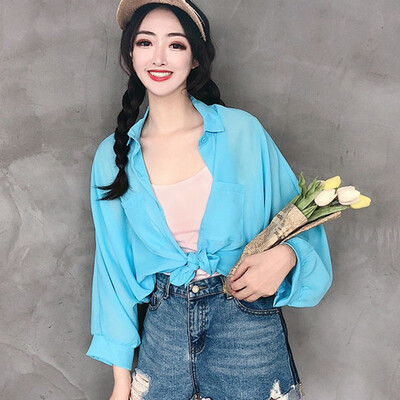 Chiffon Drawstring Bandage Cover Up Blouse Thin Sunscreen black Loose Casual long Sleeve Open Stitch Shirt Tops Lady
Chiffon Drawstring Bandage Cover Up Blouse Thin Sunscreen black Loose Casual long Sleeve Open Stitch Shirt Tops Lady
