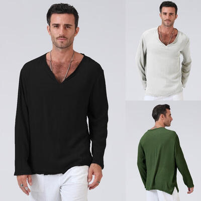3 Colors Fashion Men&39s Slim Fit V Neck Long Sleeve Muscle Tee T-shirt Casual Linen Flax Tops Blouse -XXXL
3 Colors Fashion Men&39s Slim Fit V Neck Long Sleeve Muscle Tee T-shirt Casual Linen Flax Tops Blouse -XXXL