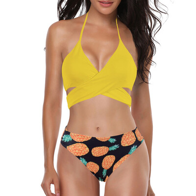 Saidsome Women Padded Halter Sexy Lace-up Pineapple Print Beach Suit Bikini Swimwear
Saidsome Women Padded Halter Sexy Lace-up Pineapple Print Beach Suit Bikini Swimwear